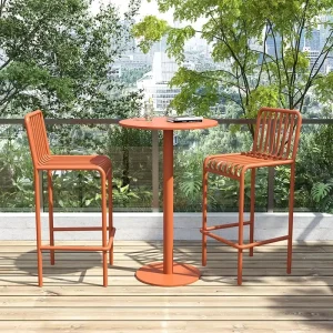 Modern Design Celebrum Iron Cafe Bar Table and Chair Set for Outdoor with Balcony Bar Stool for Internet Use