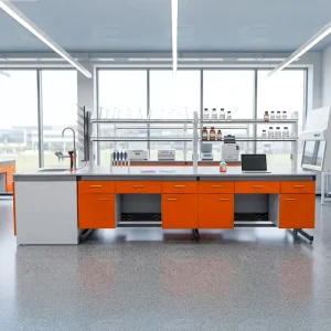 Modern Design Chemistry Laboratory Furniture Lab Bench with Reagent Shelf