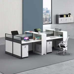 Modern Design Commercial Furniture Modular Computer Workstation Glass Partition Office Staff Desk