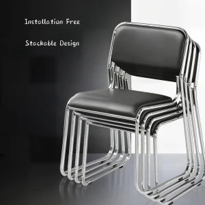 Modern Design Commercial Stackable Conference Chair Metal Frame PU Leather Seat for Hotel Banquet Hall and Office Meeting Room