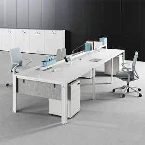 Modern Design Convertible Modular Extendable Wooden Office Workstation Free Standing Acoustic Cubicle Partition Commercial Desk