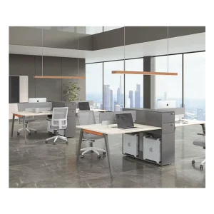 Modern Design Cubicle Office Workstation Furniture for 4 Person Staff School & Office Use Wood Material 5 Year Warranty
