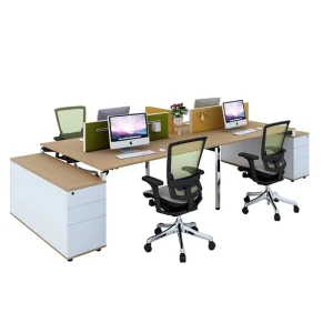 Modern Design Customized Steady Melamine Board Partition Office Cubicle Open 4 Person Staff Workstation OEM 6 year Warranty