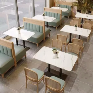 Modern Design Dining Table and Chair Set for Coffee Shops Restaurants for Hotels Living Rooms Malls from Foshan Factory Outlet