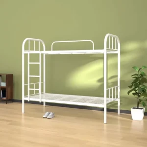 Modern Design Dormitory School Apartment Metal Bunk Bed with Iron Mesh and Ladder Strong Bearing Capacity
