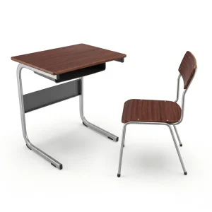 Modern Design Durable Metal+Wooden Fixed High School Classroom Desk and Chair Set