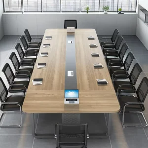 Modern Design Durable Office Conference Rectangle Meeting Table for 10 12 People Negotiation Table Solid Wood Office Furniture