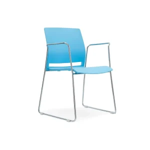 Modern Design Durable Steel Ergonomic Chair Frame with Armrest Stackable Office Chair for Commercial Office Use