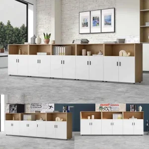 Modern Design Extendable Wooden Office File Cabinet with Partition Low Floor Storage Locker for Commercial Use