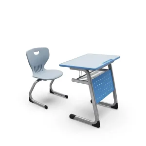 Modern Design Fixed Single Durable School Classroom Desk and Chair Set MDF and Metal Student Table