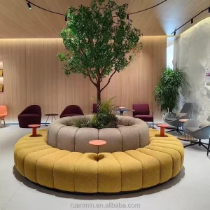 Modern Design High End Salon Bureau Lobby Hall Mall Bank Waiting Reception Office Visitor Sofa Booth Set