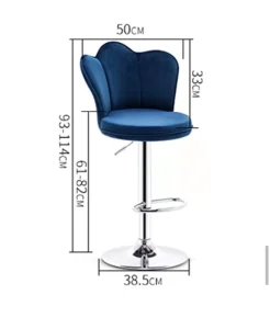 Modern Design High Quality Back Adjustable Bar Stool Chair Velvet Seat