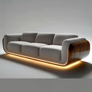 Modern Design Home Furniture Hotel Villa Living Room Solid Wood Base Fabric Single Sofa Velvet Three Seat Sofa Set