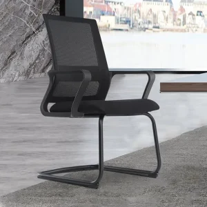 Modern Design Home Office Furniture Mesh Chair with Armrest Fabric Material Conference Staff Chair Without Wheels