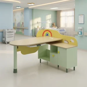 Modern Design Hospital Consulting Table Wood Material Commercial Use Non Foldable