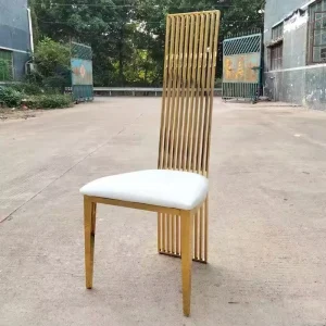 Modern Design Hotel Wedding Chairs Stainless Steel Gold for Events Party Dining Rental Luxury