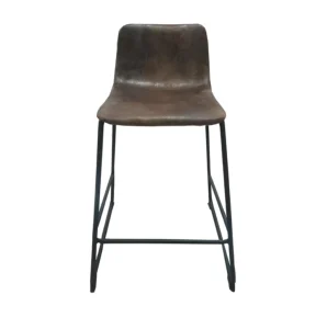 Modern Design Iron Legs Bar Stools Height Saddle Stools Curved Surface Kitchen Dining Room Cafe Black