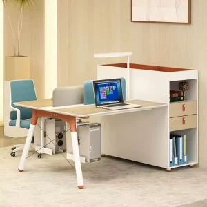 Modern Design L Shaped Four Person Workstation Coworking Office Building Furniture Staff Office Desk