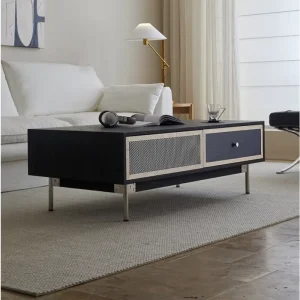 Modern Design Living Room Red Oak Color Pattern Decorative Durable Multifunction Storage Coffee Table Home Furniture