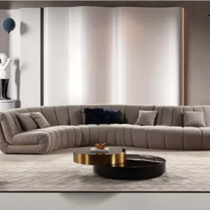 Modern Design Luxury Leather Durable Hotel Sofa Set for Apartment and Villa Living Room Furniture