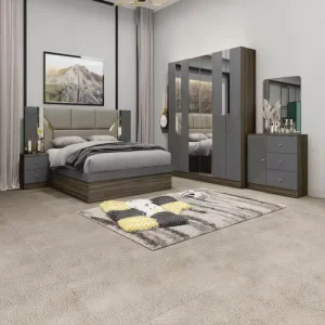 Modern Design Melamine Home Bedroom Furniture Set King Queen Size Freestanding Comfortable Double Bed Frame
