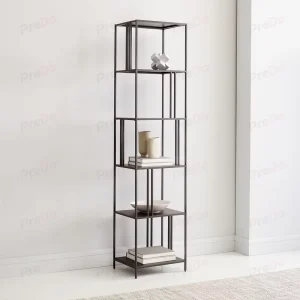 Modern Design Metal Bookshelf Adjustable Height Easy Installation for Home Office Living Room Apartment Versatile Furniture for