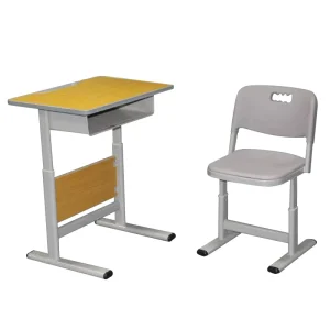 Modern Design Metal Desk Set for High School Students Primary School Table and Chair Furniture