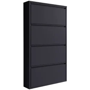 Modern Design Metal Steel Wall Mounted Hidden Shoe Cabinet with Convertible Extendable Features for Living Room and Basement
