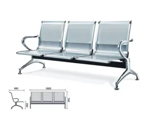 Modern Design Metal Waiting Chair 1 2 3 Seat Options for Airport Hospital & Office Durable Iron Material