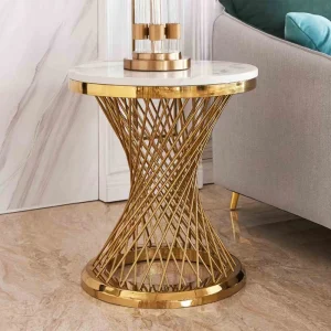Modern Design Metal and Marble Sofa Side Table for Living Room Hotel Use Home Furniture
