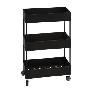 Modern Design Multifunction Removable Floor Standing Living Room Kitchen Shelf Trolley Storage Rack Metal Trolley Cart