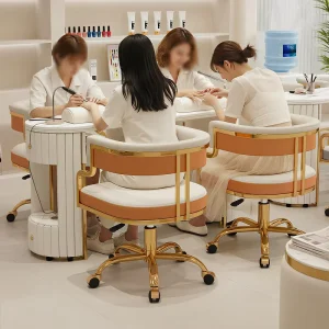 Modern Design Nail Salon Chair Manicure Table Stainless Steel Eyelash Spa Furniture Style for Beauty Salons