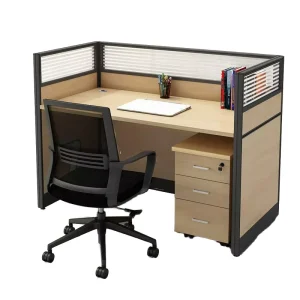 Modern Design Office Cubicles Durable Simple Partition Workstations Furniture Solid Wood Extendable Feature
