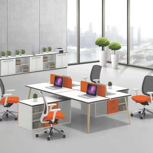 Modern Design Office Furniture Desk 4 Person Workstation Steel Frame