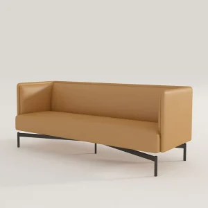 Modern Design Official PU Leather Luxury Office Couch Furniture Two Seater Reception Waiting Room Sofa Set With Iron Legs