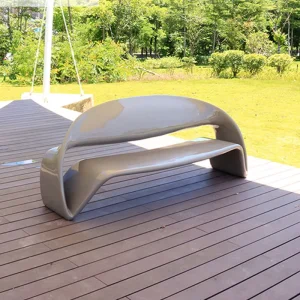 Modern Design Outdoor Fiberglass Lounge Seater Decorative Bench for Patio Hotel Mall or Park Use