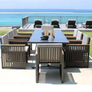 Modern Design Outdoor Furniture Dining Table Set Waterproof Aluminum for Garden Furnitures Patio Balcony Hotels