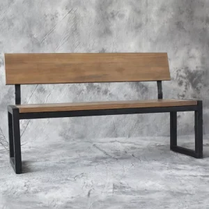 Modern Design Public Seating Back Patio Park Indoor Outdoor Metal Wooden Bench