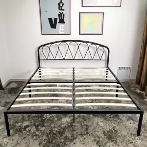 Modern Design Queen Size Powder Coated Foldable Kids Bedroom Furniture Easy Assembly Iron Frame Steel Metal Baby Bed for Hotels