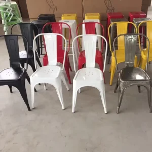 Modern Design Restaurant Chairs Metal Industrial Stack Chair in Colorful Finish