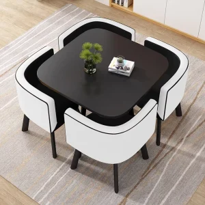 Modern Design Restaurant Furniture Set MDF Board Table Metal Frame Chair for Hotel Gym Dining