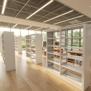 Modern Design School and Hospital Library Metal Bookshelf Factory Supply