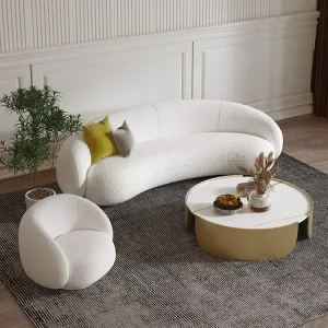 Modern Design Semi Circle Hotel Sofa Round Velvet Fabric Sectional Curved Sofas for Living Room Set