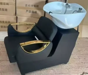 Modern Design Shampoo Bed and Chair Bowl Black Basin Color for Beauty Centers and Barbershops