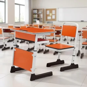 Modern Design Single Double School Desk Chair Set Popular High School Furniture for Classrooms Made Plastic Eco friendly