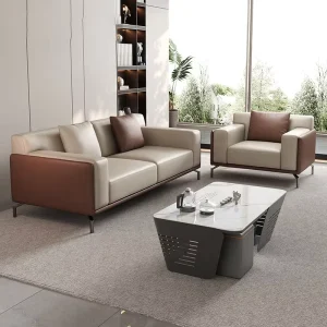 Modern Design Sofa Set Minimalist Leather Business Reception Leisure Sofa Set Comfortable Sitting Office Couch Sofa Set