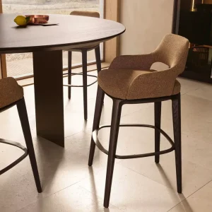 Modern Design Solid Wood Bar Stools with New Style Fabric High Quality Restaurant Furniture for Hotel and Dining Room