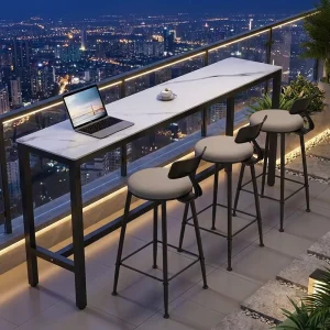 Modern Design Solid Wood Metal Frame Bar Table for Hotel Apartment or Villa Use