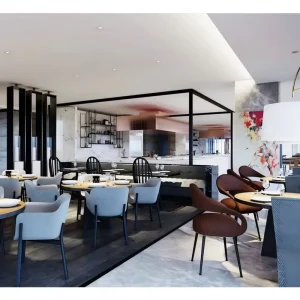 Modern Design Solid Wood Restaurant Furniture Set for Fast Food Cafeteria for Hotels and Bedrooms