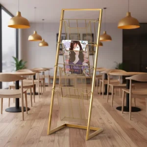 Modern Design Steel Document Rack for Office School Floor Standing Storage Advertising Display Magazine Rack Furniture